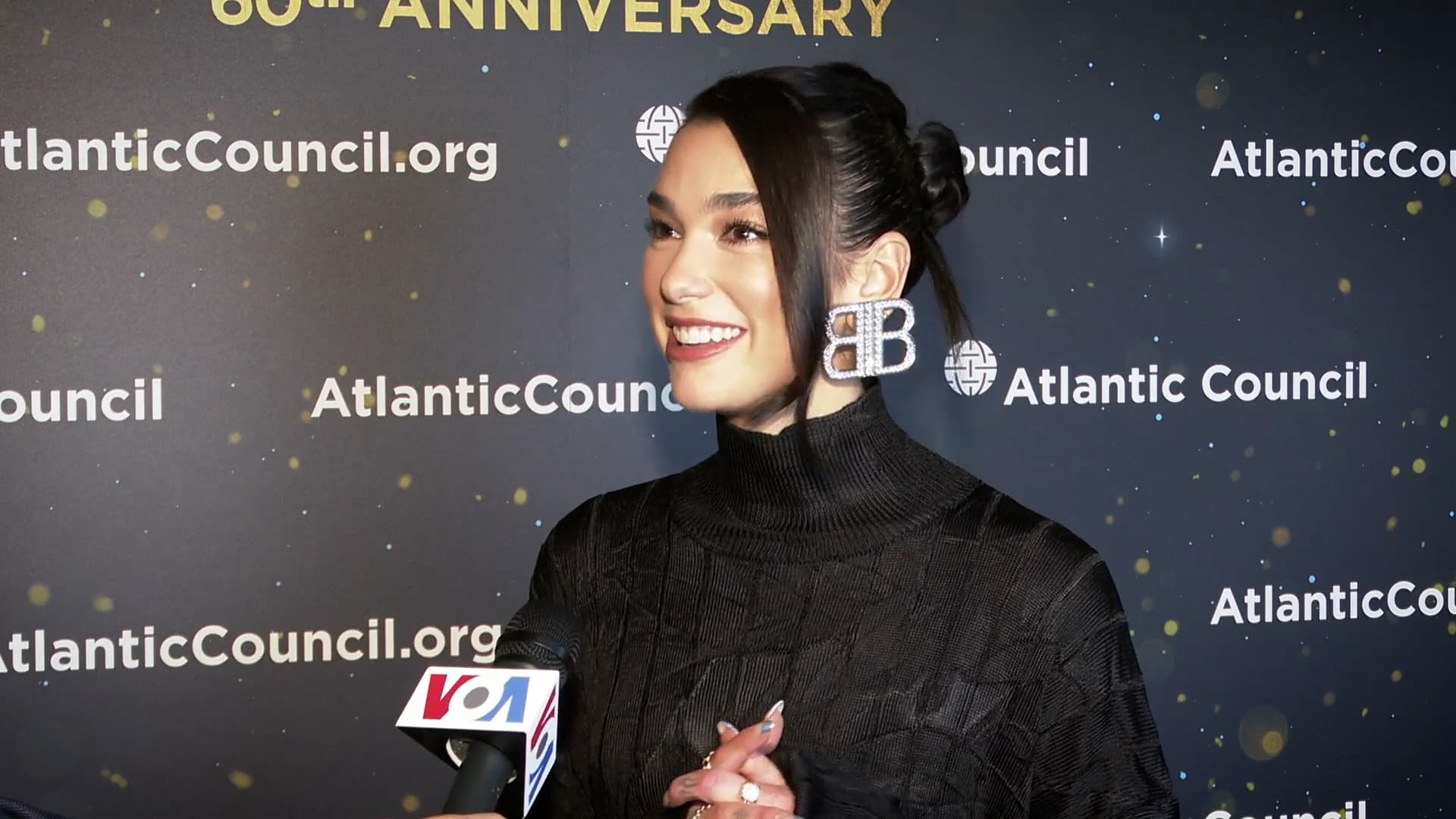 Dua Lipa during a 2021 interview.