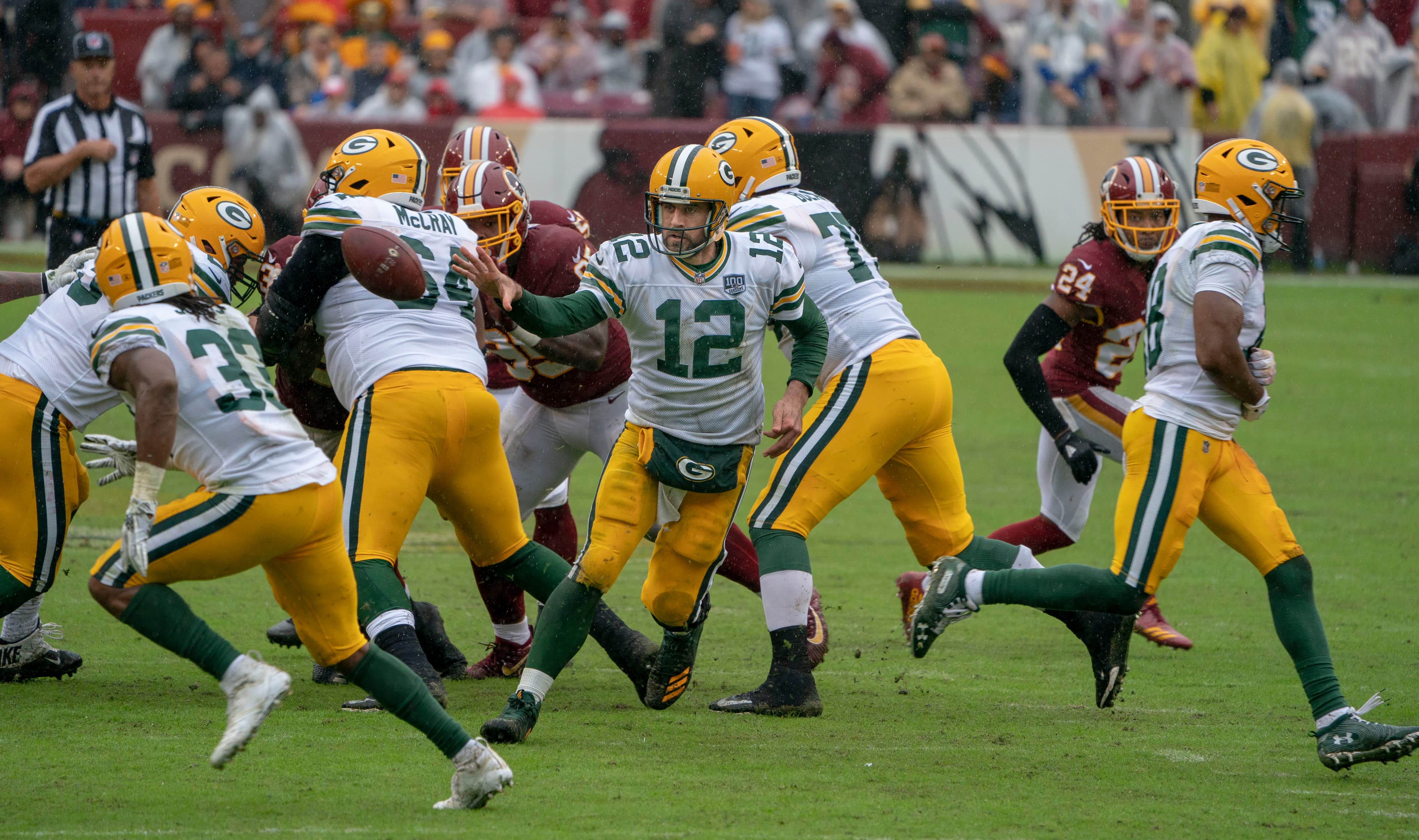 Aaron Rodgers during an NFL game