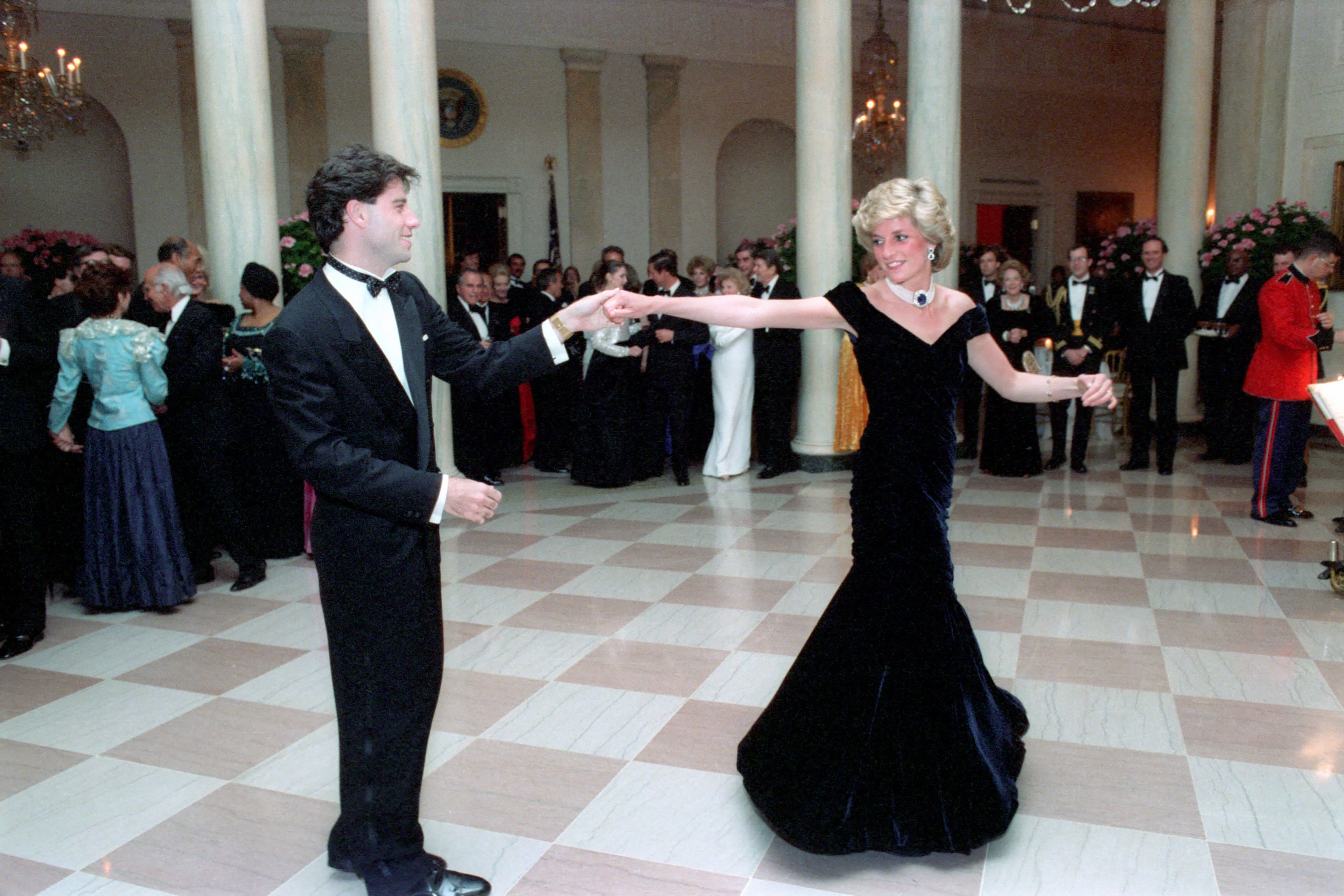 Princess Diana dancing with John Travolta at the White House