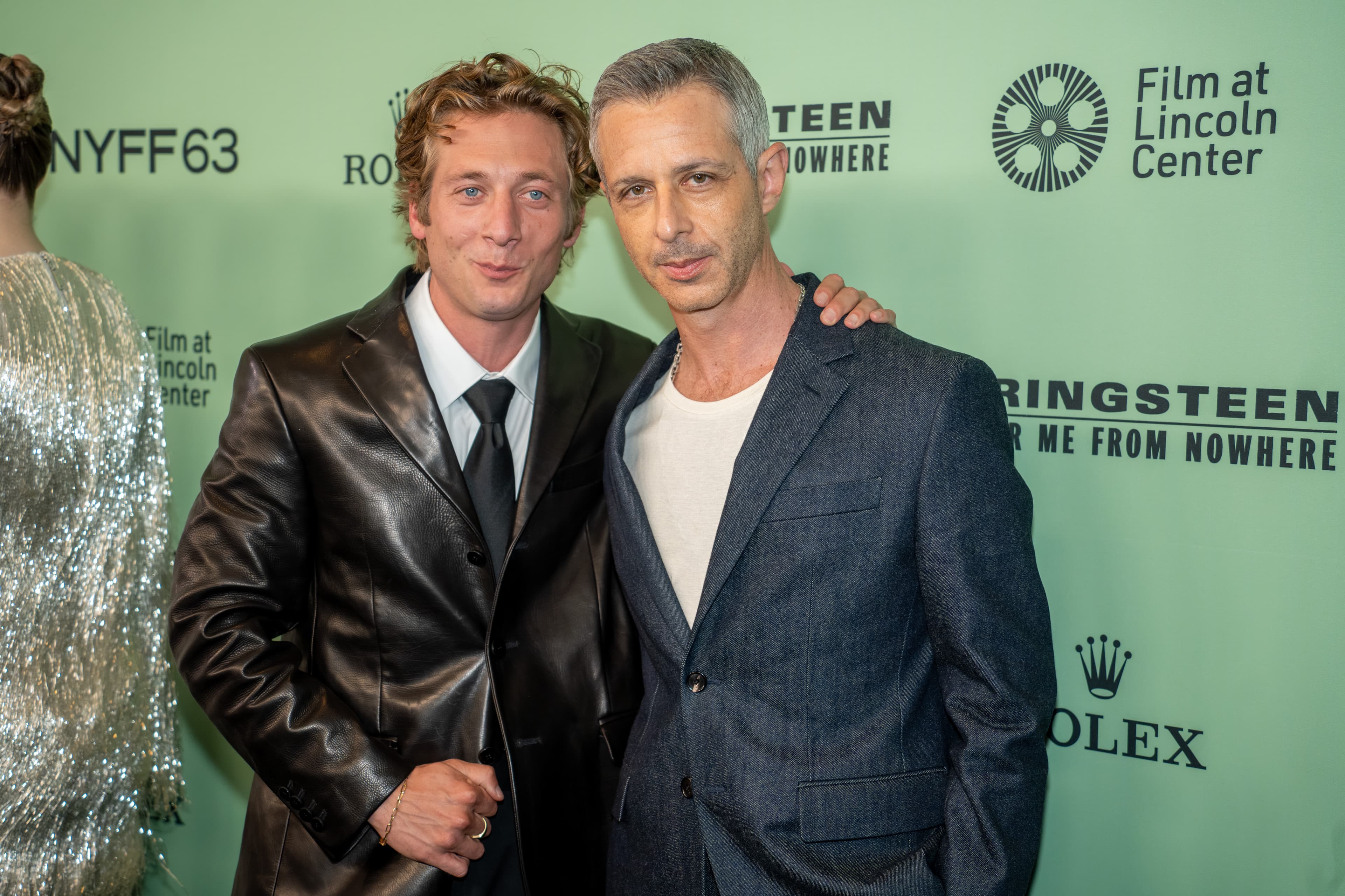 Jeremy Strong at a public film event alongside co-star Jeremy Allen White