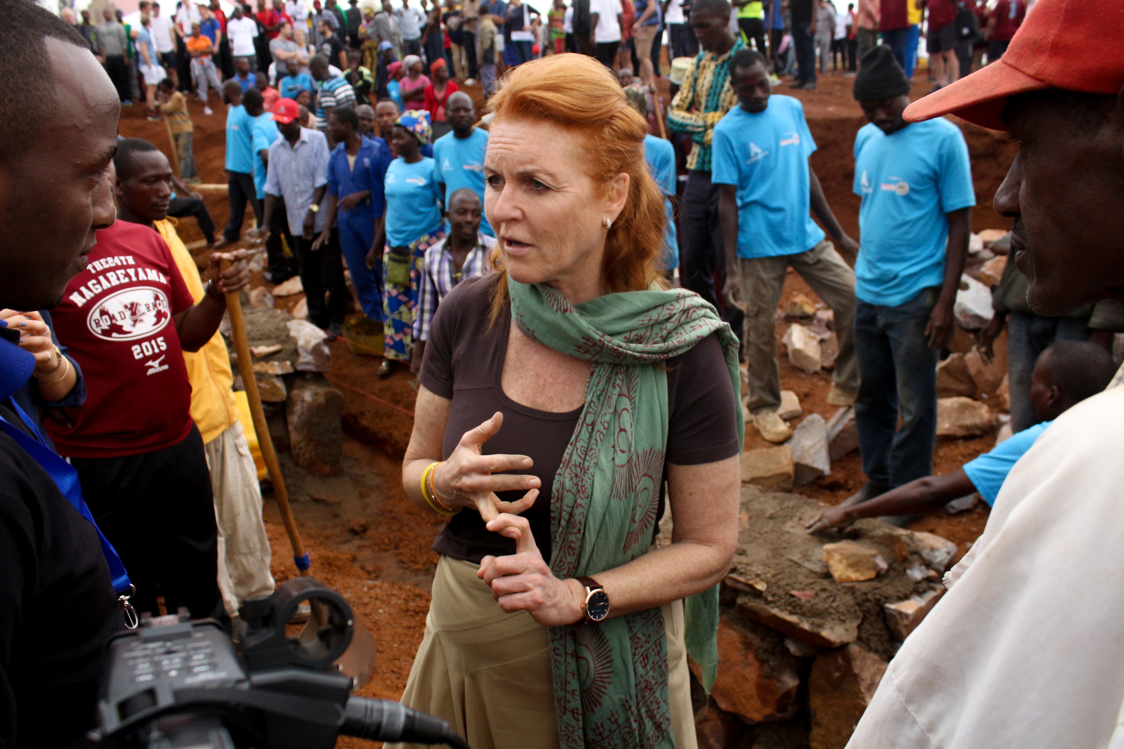 Sarah Ferguson, Duchess of York, at an event at Gahanga Cricket Stadium